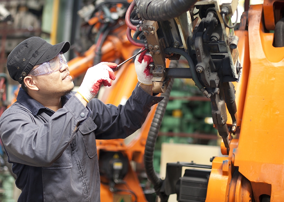 A person doing maintenance image